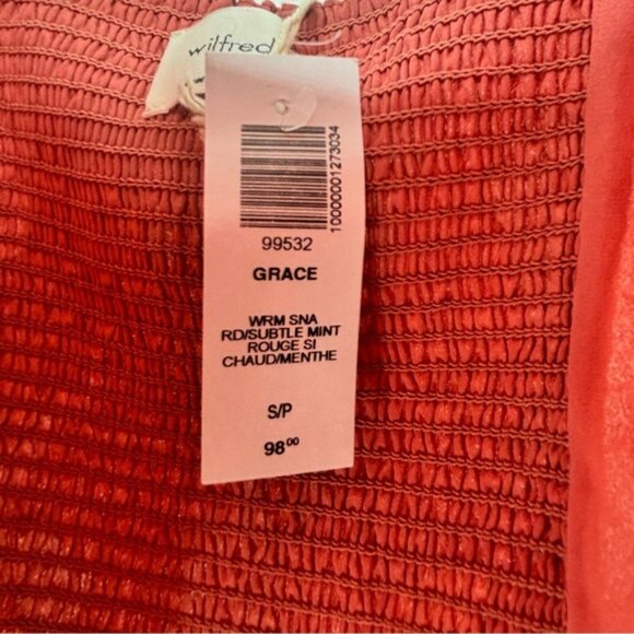 ARITZIA  WILFRED Grace Blush Floral Flowy Boho Long Sleeve Crop Top Size S New - Picture 13 of 15